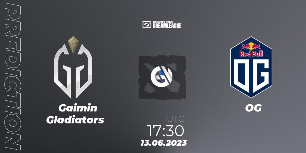 Prognose für das Spiel Gaimin Gladiators VS OG. 13.06.23. Dota 2 - DreamLeague Season 20 - Group Stage 1