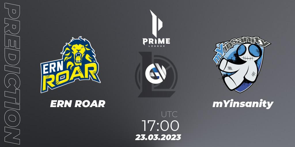 Prognose für das Spiel ERN ROAR VS mYinsanity. 23.03.23. LoL - Prime League 2nd Division Spring 2023 - Playoffs