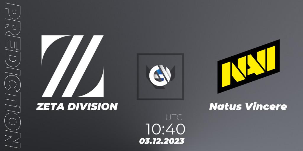 Prognose für das Spiel ZETA DIVISION VS Natus Vincere. 03.12.23. VALORANT - Riot Games ONE PRO INVITATIONAL 2023