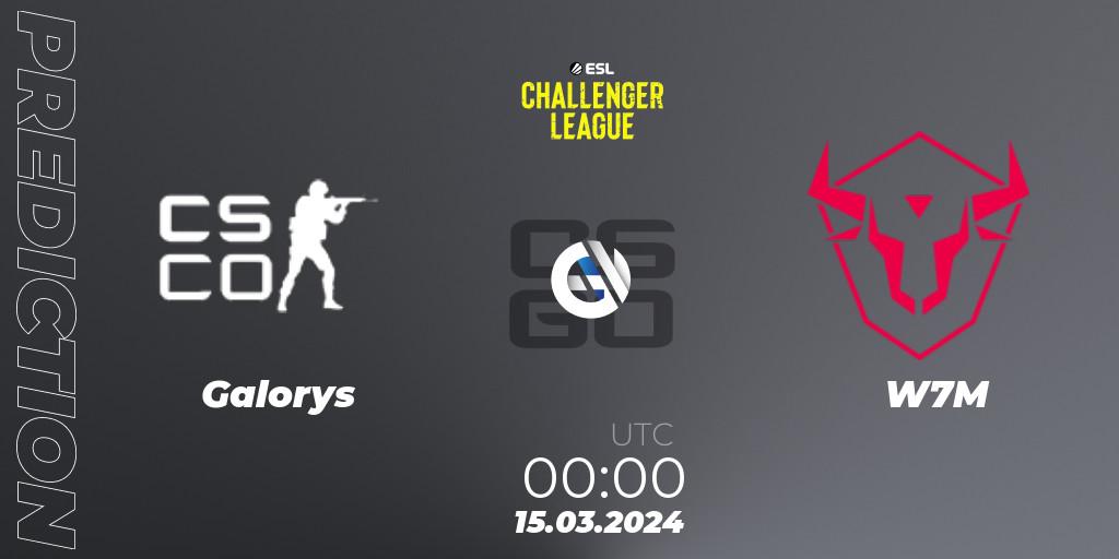 Prognose für das Spiel Galorys VS W7M. 15.03.24. CS2 (CS:GO) - ESL Challenger League Season 47: South America