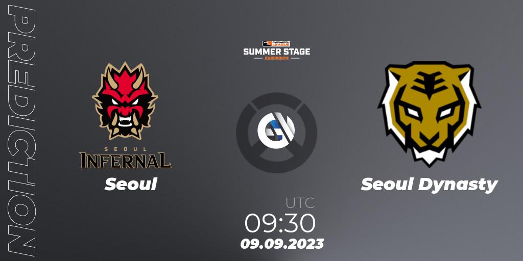 Prognose für das Spiel Seoul VS Seoul Dynasty. 09.09.23. Overwatch - Overwatch League 2023 - Summer Stage Knockouts