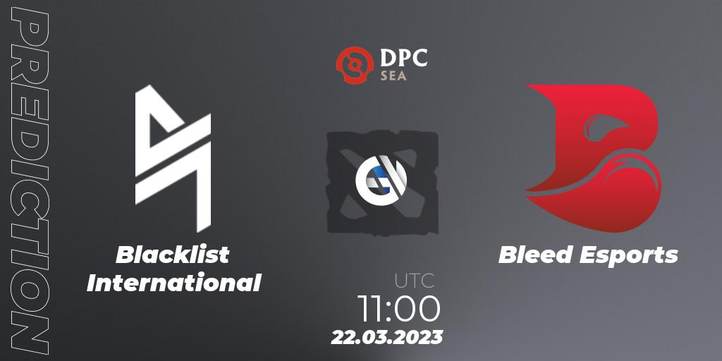 Prognose für das Spiel Blacklist International VS Bleed Esports. 22.03.23. Dota 2 - DPC 2023 Tour 2: SEA Division I (Upper)