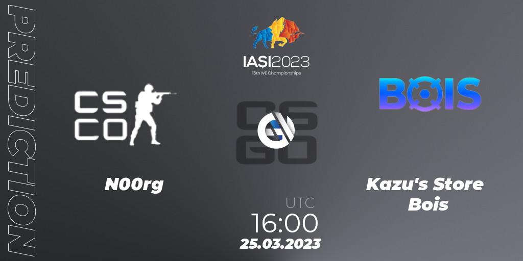 Prognose für das Spiel N00rg VS Kazu's Store Bois. 25.03.23. CS2 (CS:GO) - IESF World Esports Championship 2023: Spanish Qualifier