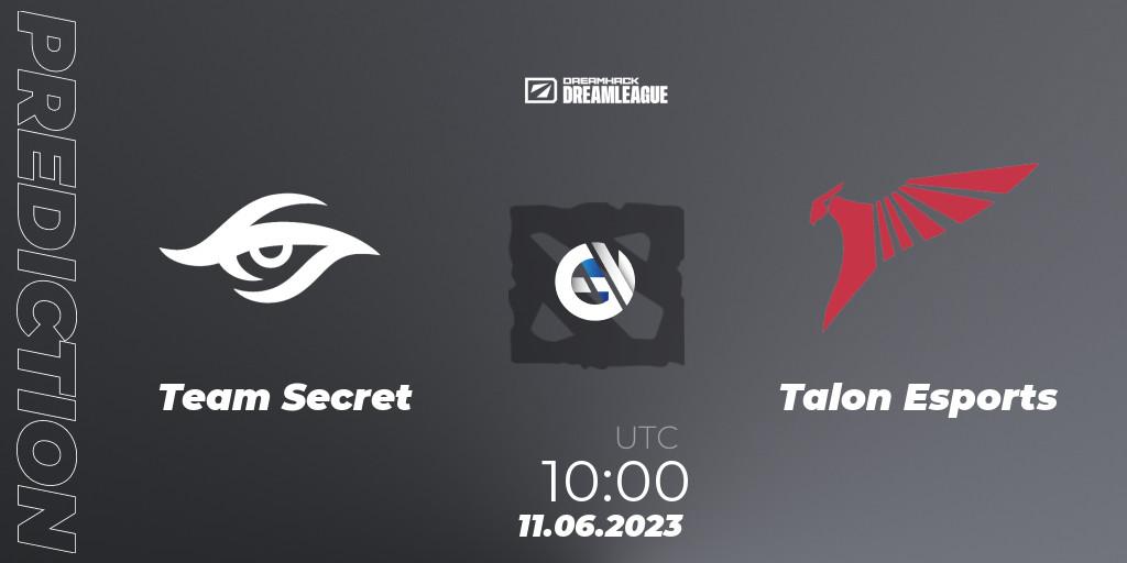 Prognose für das Spiel Team Secret VS Talon Esports. 11.06.23. Dota 2 - DreamLeague Season 20 - Group Stage 1