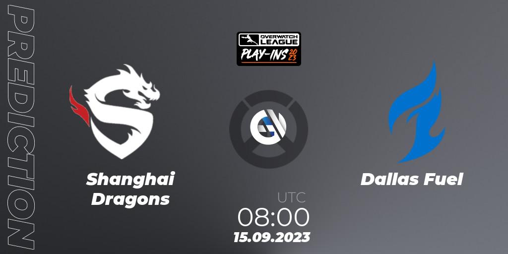 Prognose für das Spiel Shanghai Dragons VS Dallas Fuel. 15.09.23. Overwatch - Overwatch League 2023 - Play-Ins