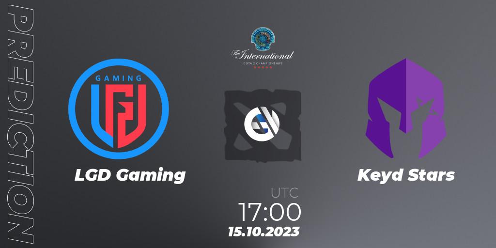 Prognose für das Spiel LGD Gaming VS Keyd Stars. 15.10.23. Dota 2 - The International 2023 - Group Stage