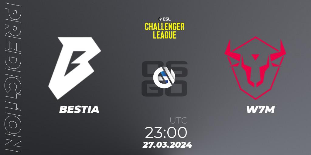 Prognose für das Spiel BESTIA VS W7M. 27.03.24. CS2 (CS:GO) - ESL Challenger League Season 47: South America