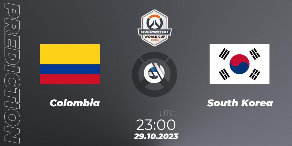 Prognose für das Spiel Colombia VS South Korea. 29.10.23. Overwatch - Overwatch World Cup 2023