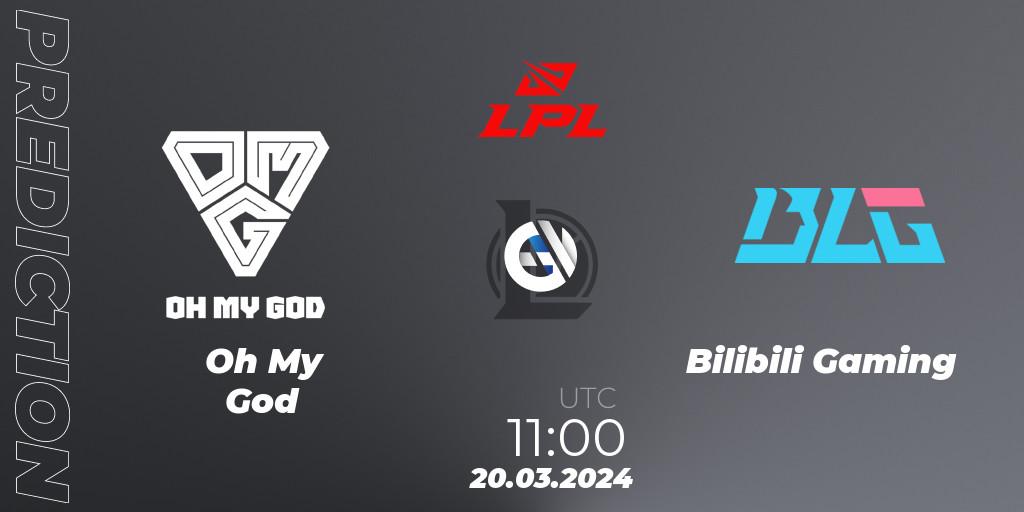 Prognose für das Spiel Oh My God VS Bilibili Gaming. 20.03.24. LoL - LPL Spring 2024 - Group Stage