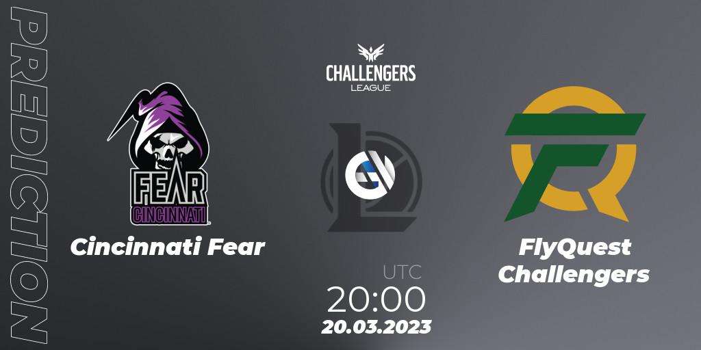 Prognose für das Spiel Cincinnati Fear VS FlyQuest Challengers. 21.03.23. LoL - NACL 2023 Spring - Playoffs