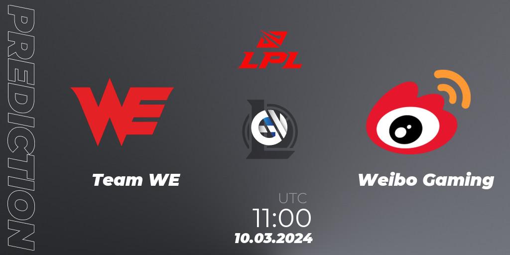 Prognose für das Spiel Team WE VS Weibo Gaming. 10.03.24. LoL - LPL Spring 2024 - Group Stage