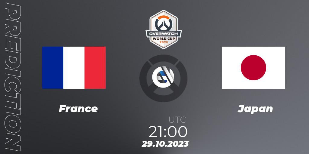 Prognose für das Spiel France VS Japan. 29.10.23. Overwatch - Overwatch World Cup 2023