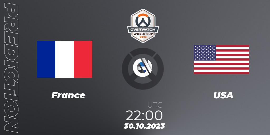 Prognose für das Spiel France VS USA. 30.10.23. Overwatch - Overwatch World Cup 2023