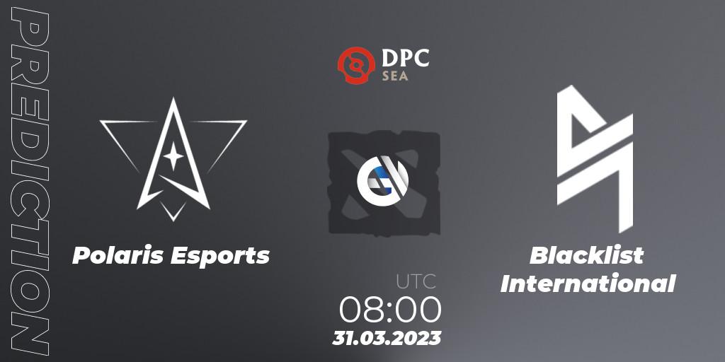 Prognose für das Spiel Polaris Esports VS Blacklist International. 31.03.23. Dota 2 - DPC 2023 Tour 2: SEA Division I (Upper)
