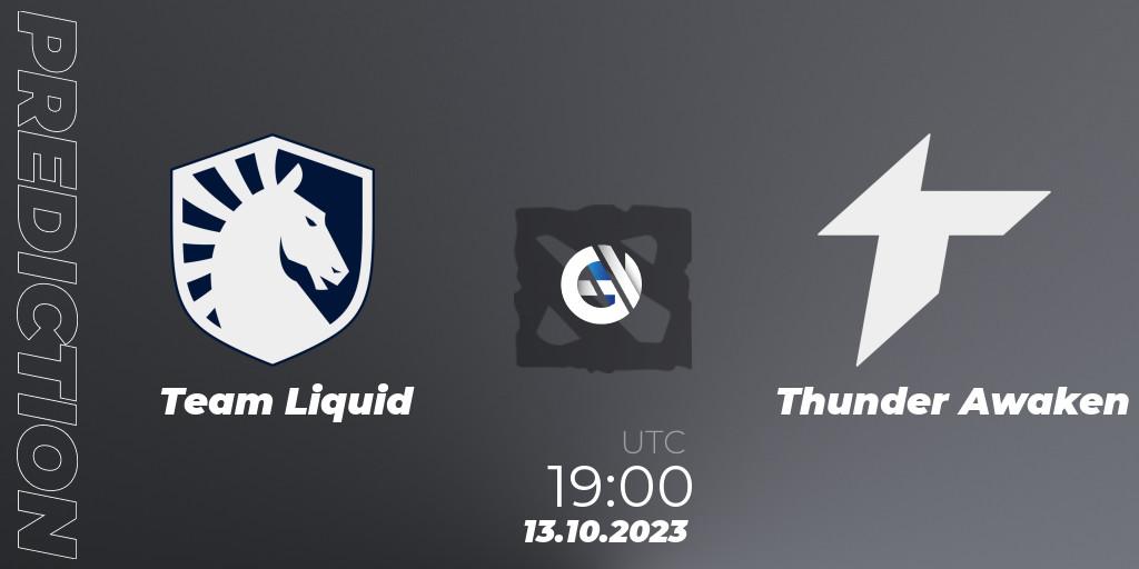 Prognose für das Spiel Team Liquid VS Thunder Awaken. 13.10.23. Dota 2 - The International 2023 - Group Stage