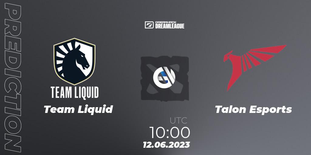 Prognose für das Spiel Team Liquid VS Talon Esports. 12.06.23. Dota 2 - DreamLeague Season 20 - Group Stage 1