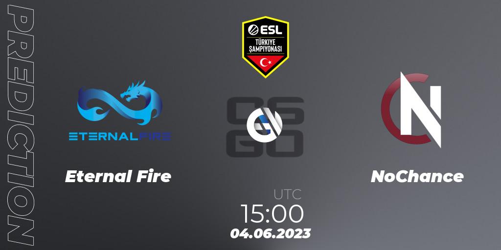 Prognose für das Spiel Eternal Fire VS NoChance. 04.06.23. CS2 (CS:GO) - ESL Turkey Championship Season 12