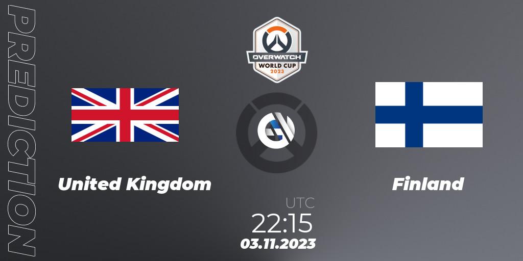 Prognose für das Spiel United Kingdom VS Finland. 03.11.23. Overwatch - Overwatch World Cup 2023