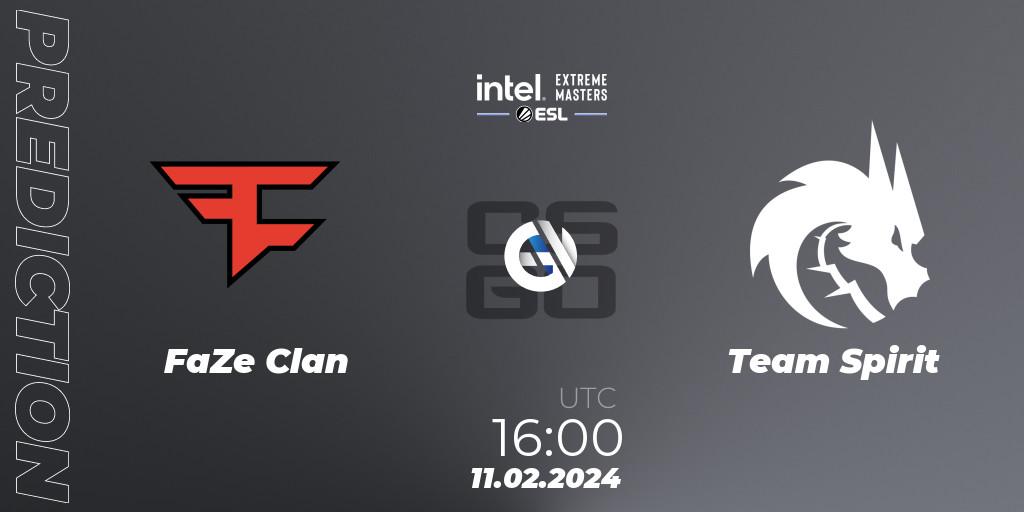 Prognose für das Spiel FaZe Clan VS Team Spirit. 11.02.24. CS2 (CS:GO) - IEM Katowice 2024