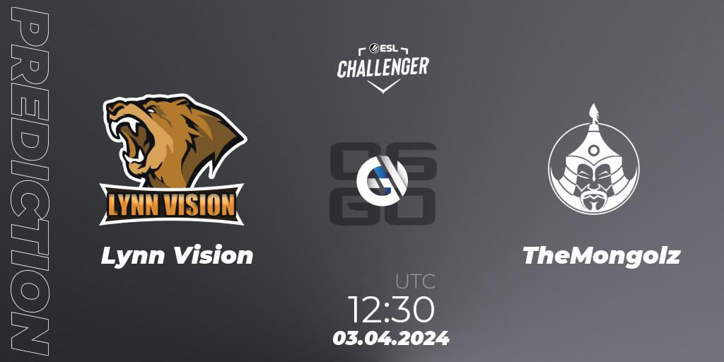 Prognose für das Spiel Lynn Vision VS TheMongolz. 03.04.24. CS2 (CS:GO) - ESL Challenger #57: Asian Closed Qualifier