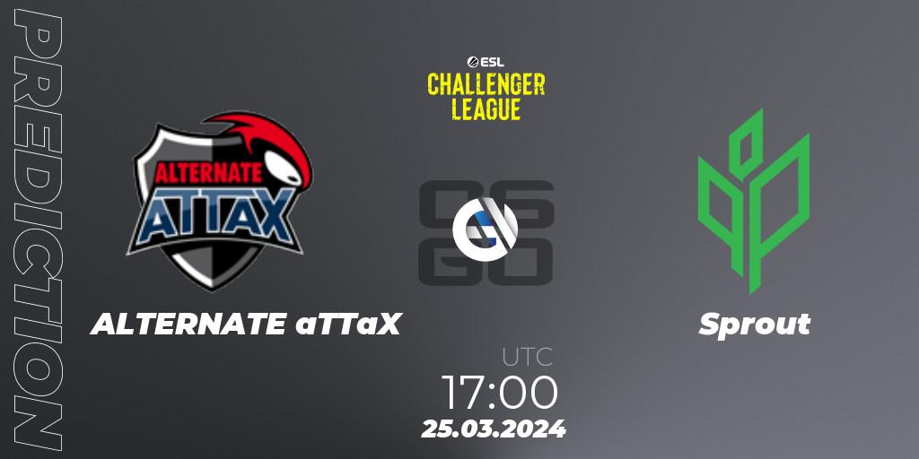 Prognose für das Spiel ALTERNATE aTTaX VS ex-Sprout. 25.03.24. CS2 (CS:GO) - ESL Challenger League Season 47: Europe