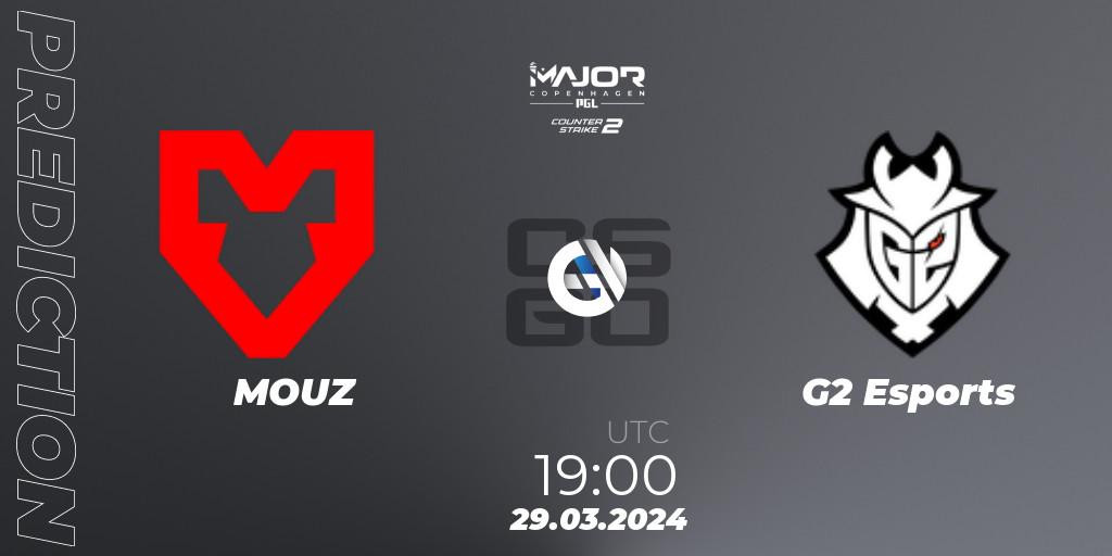 Prognose für das Spiel MOUZ VS G2 Esports. 29.03.24. CS2 (CS:GO) - PGL CS2 Major Copenhagen 2024