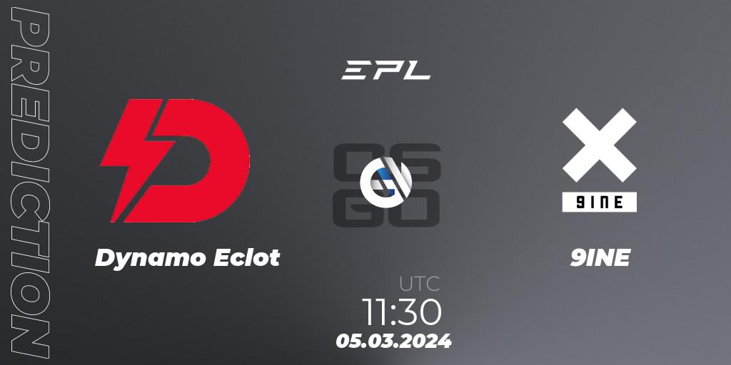 Prognose für das Spiel Dynamo Eclot VS 9INE. 05.03.24. CS2 (CS:GO) - European Pro League Season 14