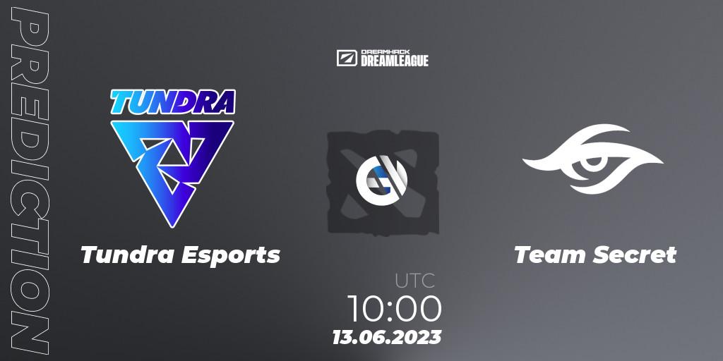 Prognose für das Spiel Tundra Esports VS Team Secret. 13.06.23. Dota 2 - DreamLeague Season 20 - Group Stage 1