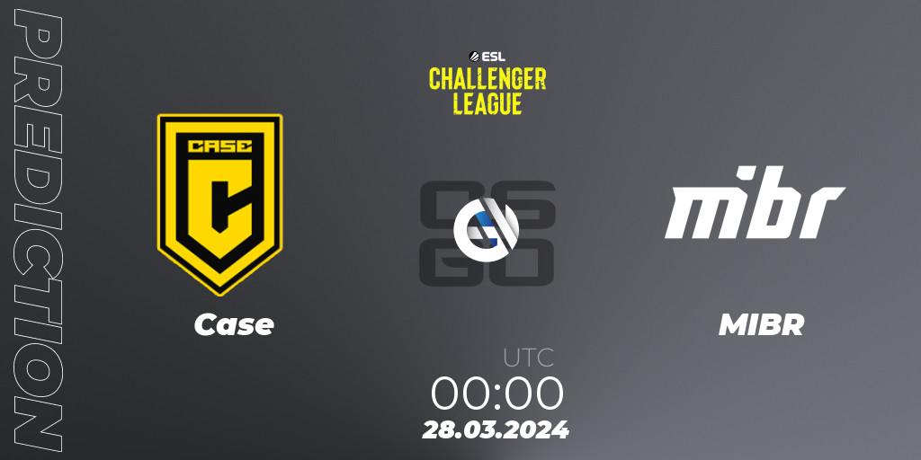 Prognose für das Spiel Case VS MIBR. 28.03.24. CS2 (CS:GO) - ESL Challenger League Season 47: South America