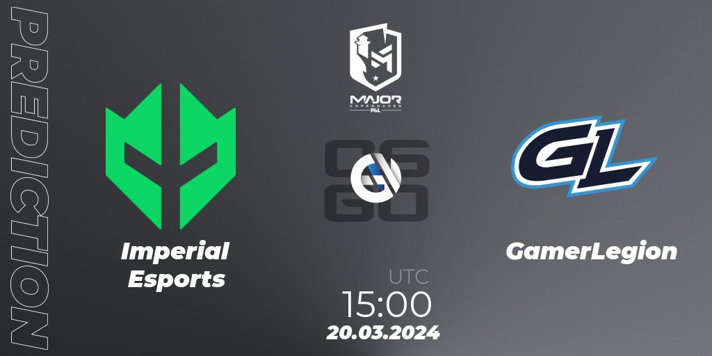 Prognose für das Spiel Imperial Esports VS GamerLegion. 20.03.24. CS2 (CS:GO) - PGL CS2 Major Copenhagen 2024 Challengers Stage