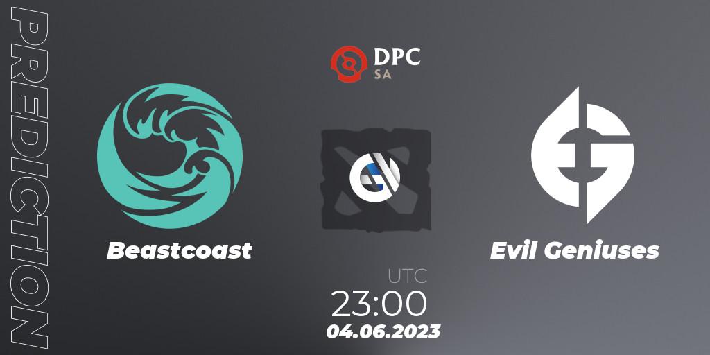 Prognose für das Spiel Beastcoast VS Evil Geniuses. 04.06.23. Dota 2 - DPC 2023 Tour 3: SA Division I (Upper)