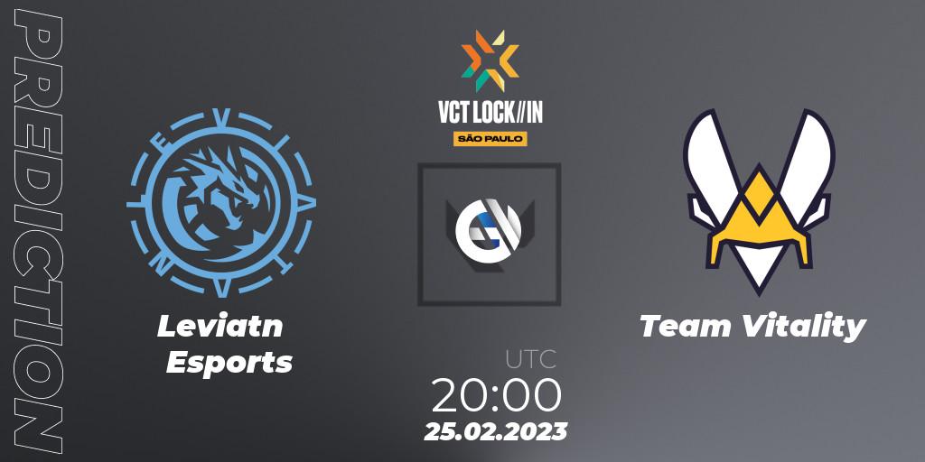 Prognose für das Spiel Leviatán Esports VS Team Vitality. 25.02.23. VALORANT - VALORANT Champions Tour 2023: LOCK//IN São Paulo