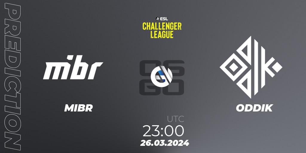Prognose für das Spiel MIBR VS ODDIK. 26.03.24. CS2 (CS:GO) - ESL Challenger League Season 47: South America