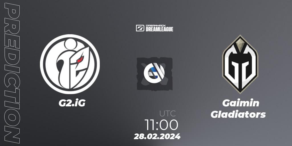 Prognose für das Spiel G2.iG VS Gaimin Gladiators. 28.02.24. Dota 2 - DreamLeague Season 22