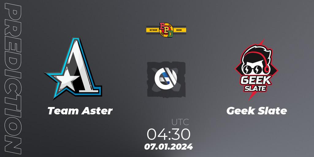 Prognose für das Spiel Team Aster VS Geek Slate. 07.01.24. Dota 2 - BetBoom Dacha Dubai 2024: SEA and CN Closed Qualifier