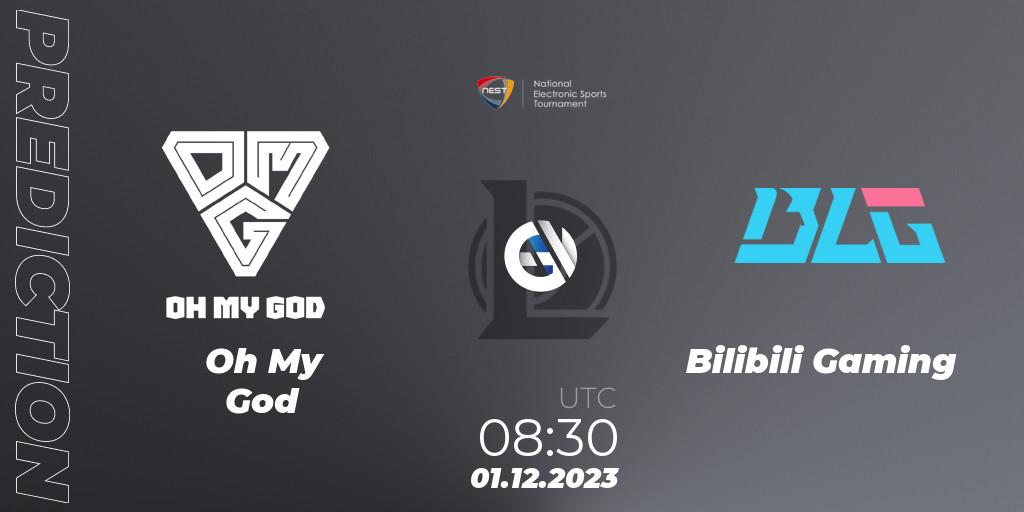 Prognose für das Spiel Oh My God VS Bilibili Gaming. 01.12.23. LoL - NEST 2023