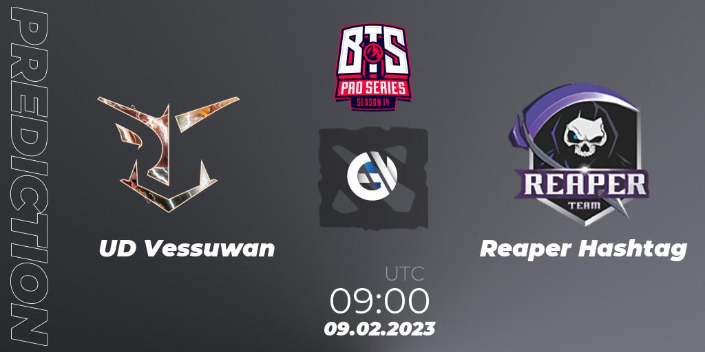 Prognose für das Spiel UD Vessuwan VS Reaper Hashtag. 09.02.23. Dota 2 - BTS Pro Series Season 14: Southeast Asia