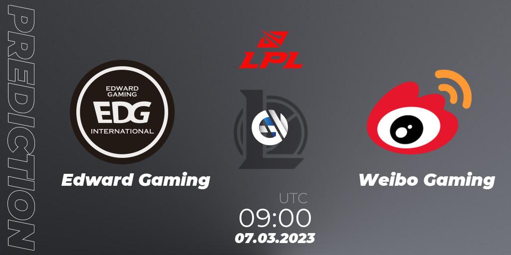 Prognose für das Spiel Edward Gaming VS Weibo Gaming. 07.03.23. LoL - LPL Spring 2023 - Group Stage