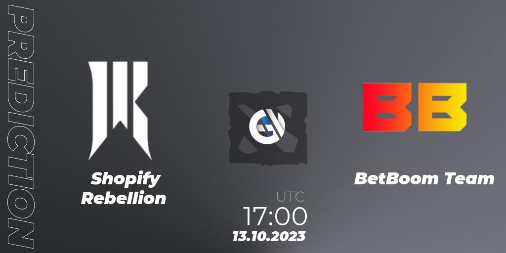 Prognose für das Spiel Shopify Rebellion VS BetBoom Team. 13.10.23. Dota 2 - The International 2023 - Group Stage