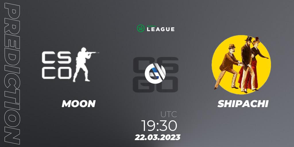 Prognose für das Spiel MOON VS SHIPACHI. 22.03.23. CS2 (CS:GO) - ESEA Season 44: Main Division - Europe