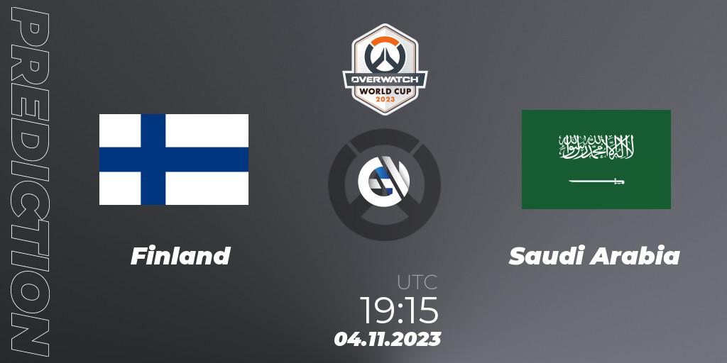 Prognose für das Spiel Finland VS Saudi Arabia. 04.11.23. Overwatch - Overwatch World Cup 2023