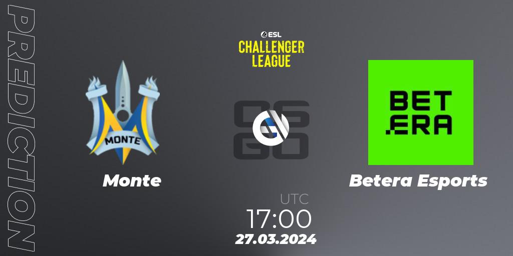 Prognose für das Spiel Monte VS Betera Esports. 28.03.24. CS2 (CS:GO) - ESL Challenger League Season 47: Europe