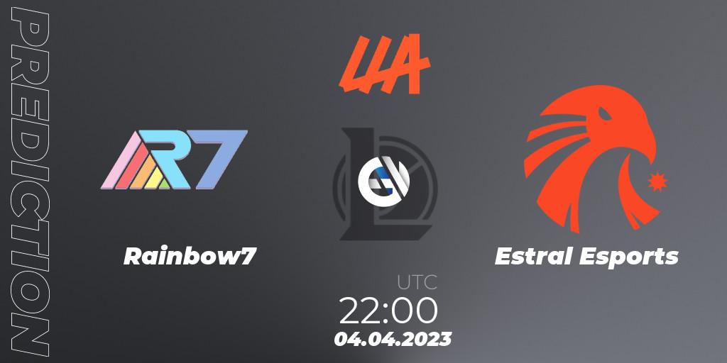 Prognose für das Spiel Rainbow7 VS Estral Esports. 04.04.23. LoL - LLA Opening 2023 - Playoffs