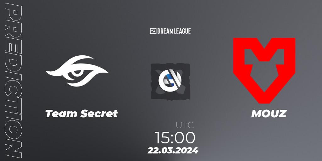 Prognose für das Spiel Team Secret VS MOUZ. 22.03.24. Dota 2 - DreamLeague Season 23: Western Europe Closed Qualifier