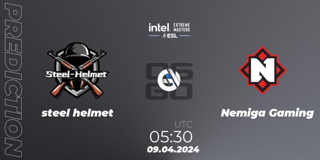 Prognose für das Spiel steel helmet VS Nemiga Gaming. 09.04.24. CS2 (CS:GO) - IEM China 2024