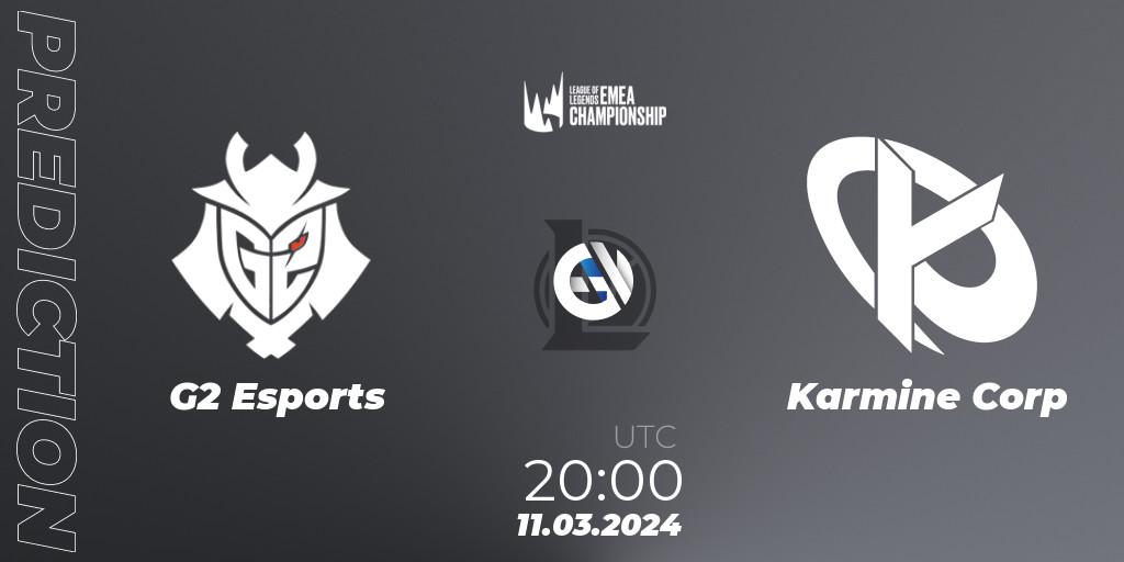 Prognose für das Spiel G2 Esports VS Karmine Corp. 11.03.24. LoL - LEC Spring 2024 - Regular Season