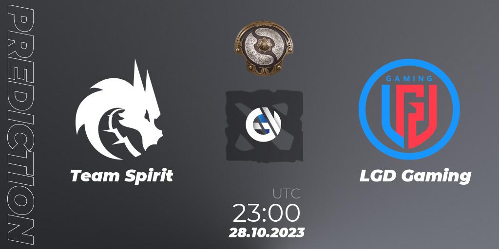 Prognose für das Spiel Team Spirit VS LGD Gaming. 29.10.23. Dota 2 - The International 2023