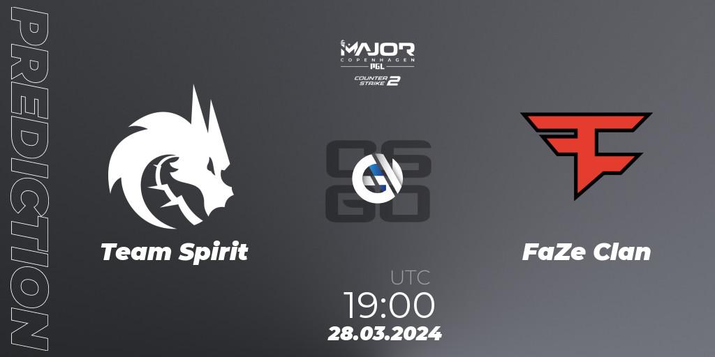 Prognose für das Spiel Team Spirit VS FaZe Clan. 28.03.24. CS2 (CS:GO) - PGL CS2 Major Copenhagen 2024