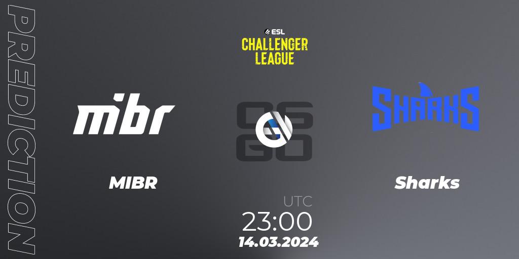 Prognose für das Spiel MIBR VS Sharks. 14.03.24. CS2 (CS:GO) - ESL Challenger League Season 47: South America