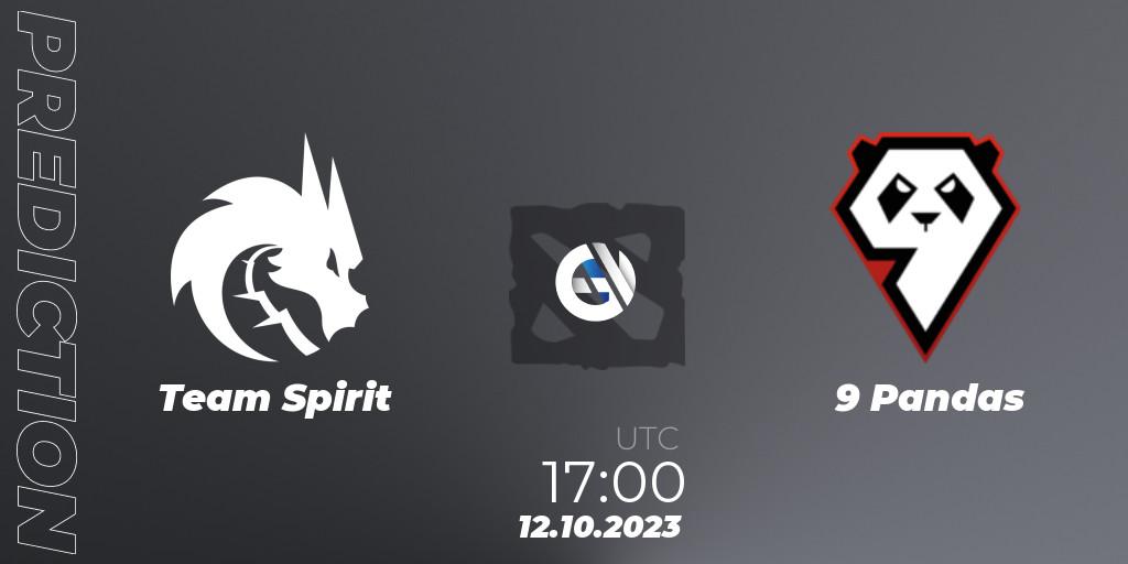 Prognose für das Spiel Team Spirit VS 9 Pandas. 12.10.23. Dota 2 - The International 2023 - Group Stage